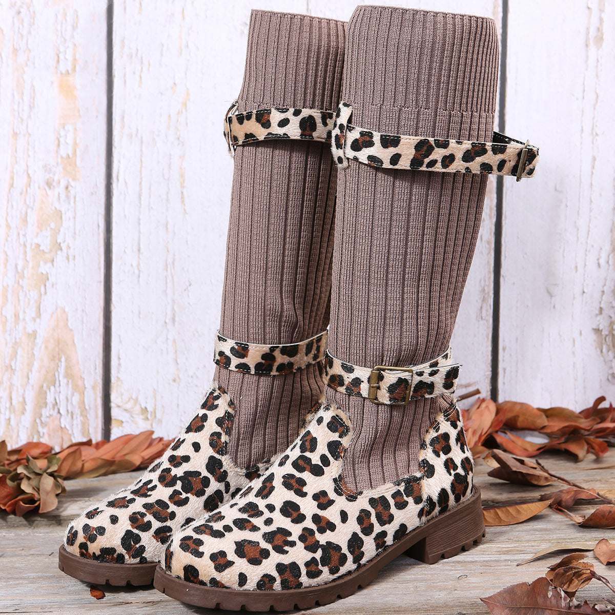 Lanel Leopard Me Down Rider Boots