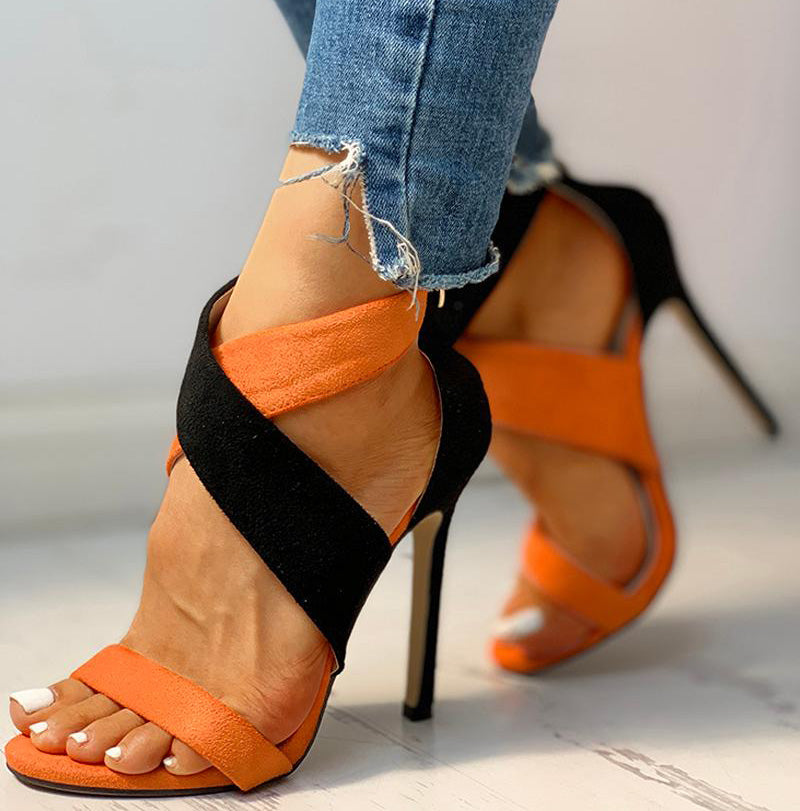 Aimee Color Block Open Toe Sandals