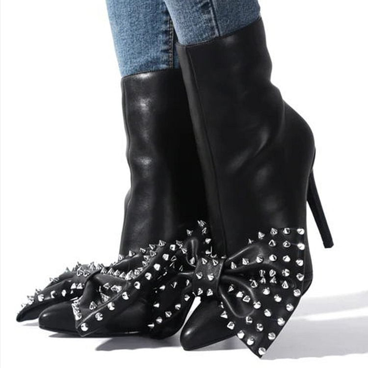 Sydney It's The Bow For Me Stiletto Ankle Boots