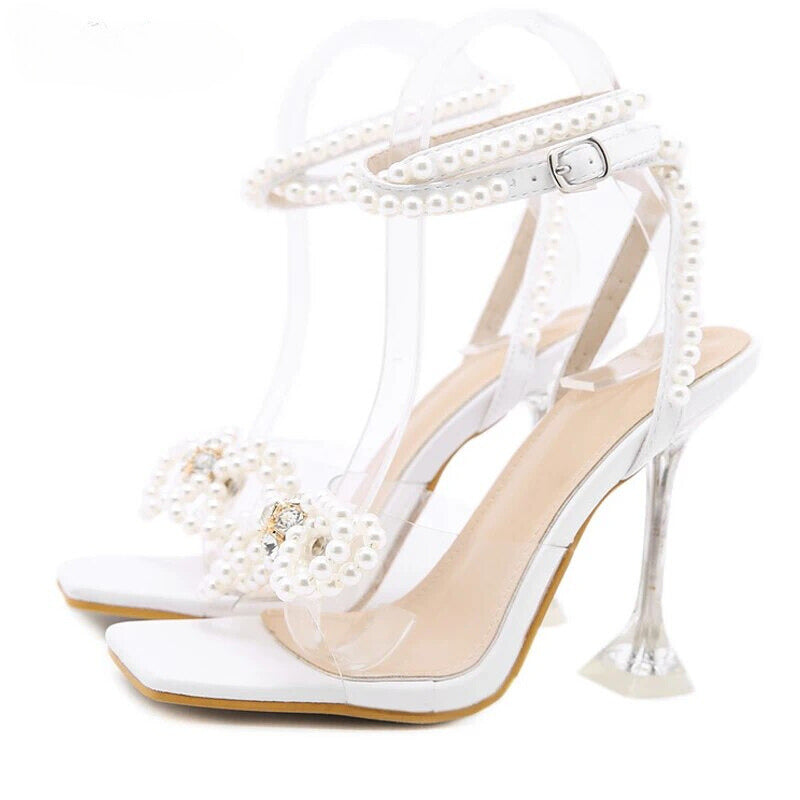 Mikyah String of Pearls Ankle Strap Sandals
