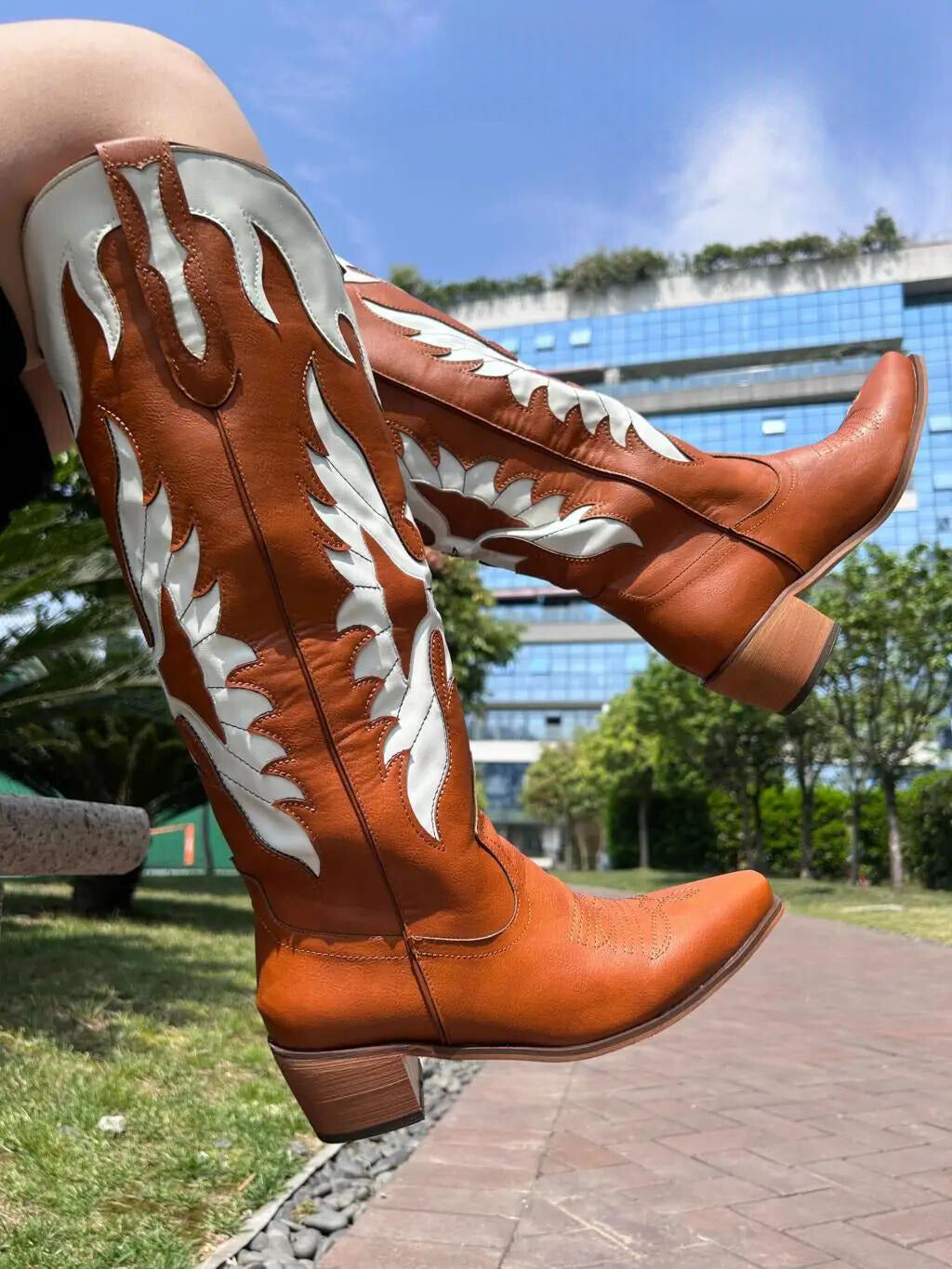 Amari Retro Knee-high Cowgirl Boots