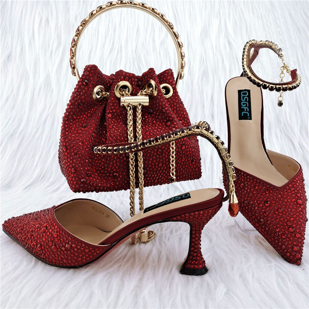 Harriette Studded Shoe and Bag Set