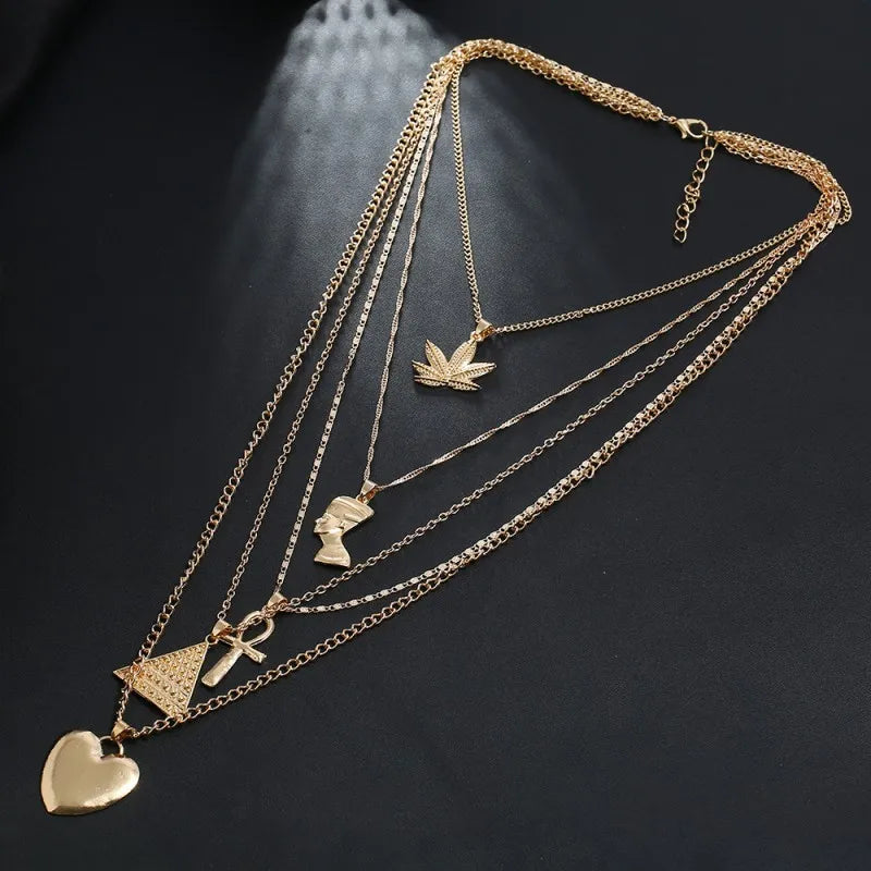 Muti Gold Chains Necklace